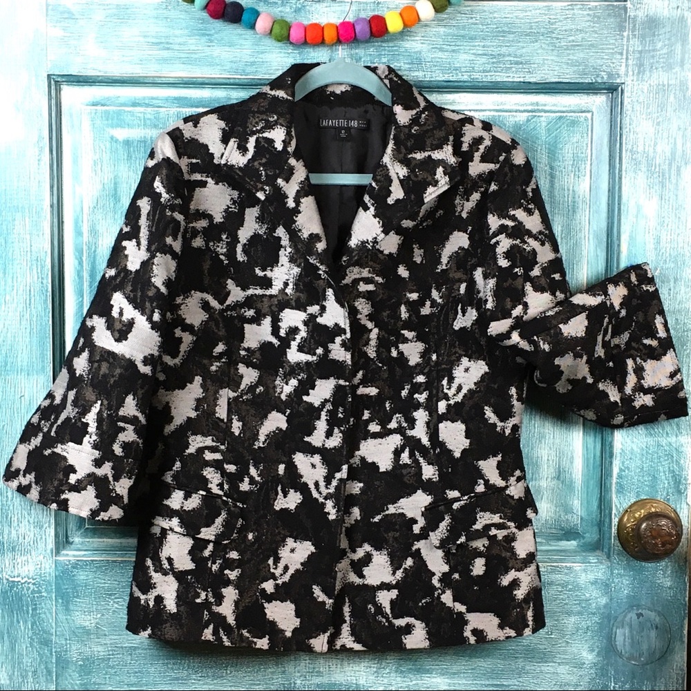 Lafayette 148 New York Blazer Abstract Size 12